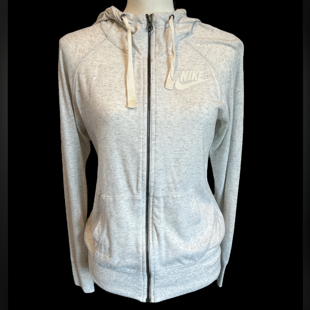 NIKE Full-Zip Lightweight Hooded Jacket Sweatshirt SIZE SMALL White